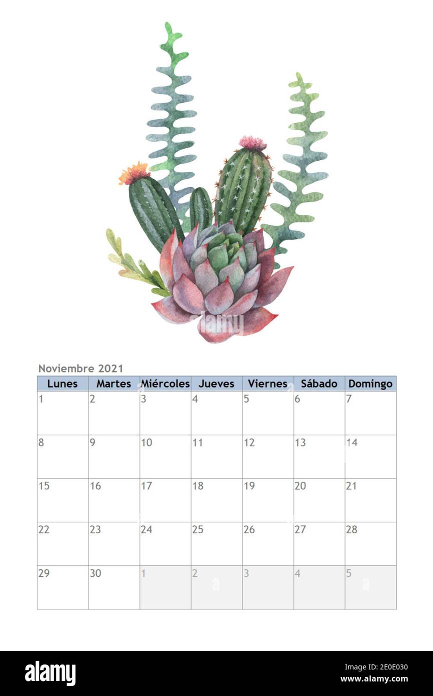 November month in spanish calendar hi-res stock photography and images -  Alamy