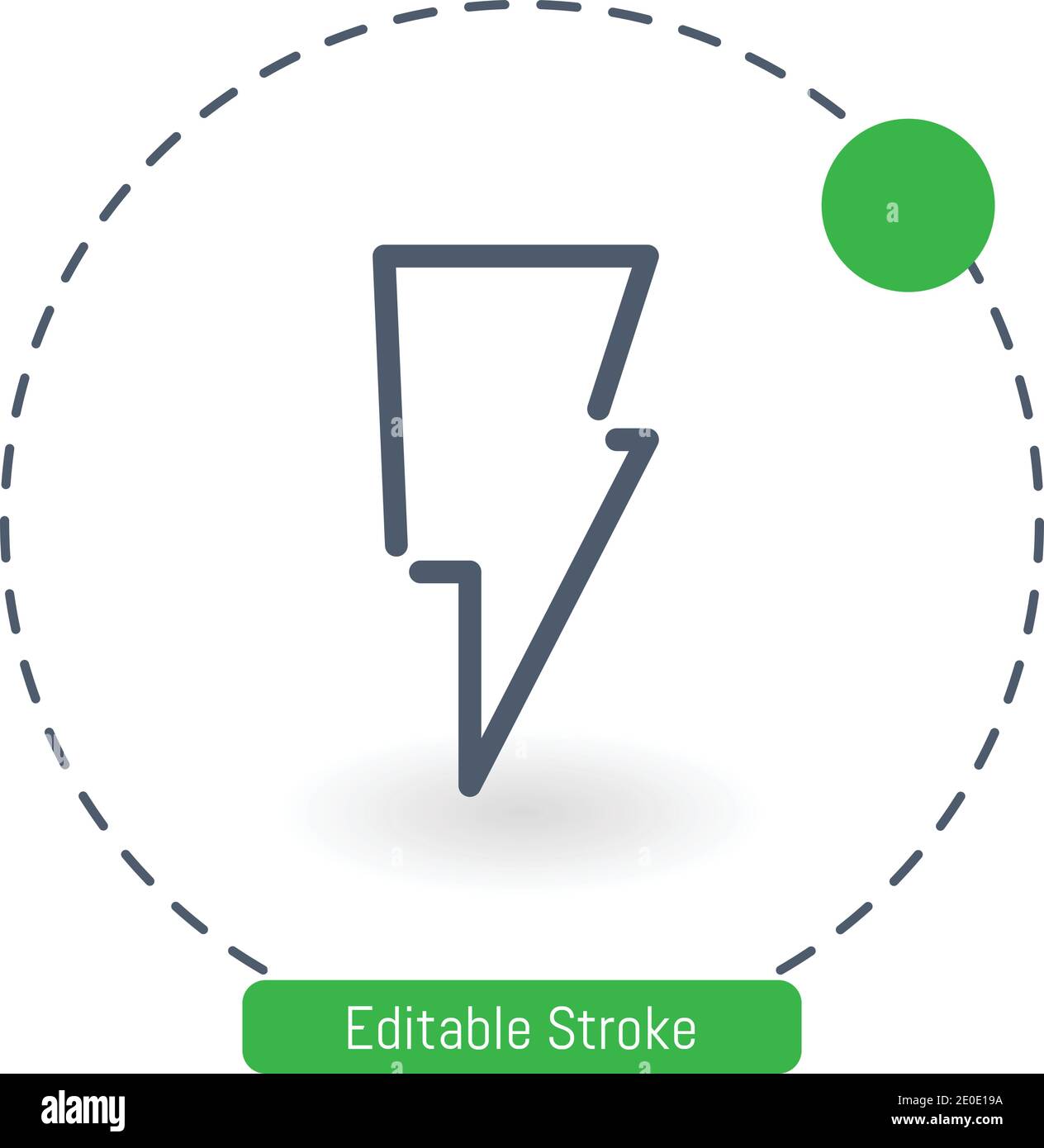 tiny bolt vector icon editable stroke outline icons for web and mobile Stock Vector