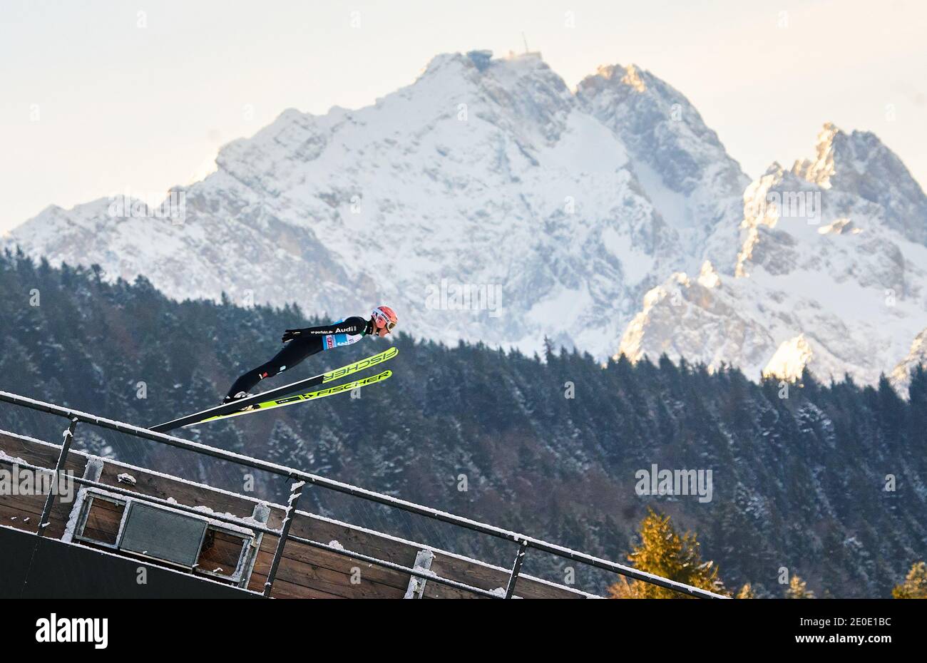 Severin FREUND; GER in action  in front of Zugspitze mountain at the Four Hills Tournament Ski Jumping at Olympic Stadium, Grosse Olympiaschanze in Garmisch-Partenkirchen, Bavaria, Germany, December 31, 2020.  © Peter Schatz / Alamy Live News Stock Photo