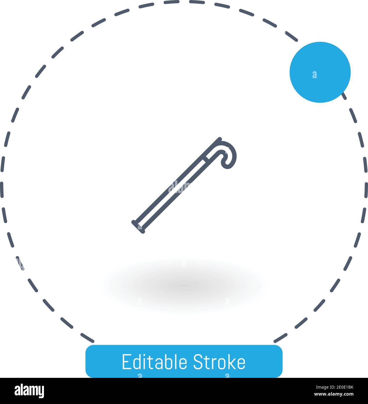 cane vector icon editable stroke outline icons for web and mobile Stock Vector