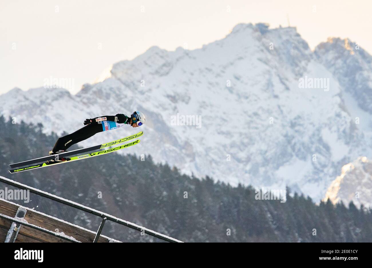Kamil STOCH, POL in action in front of Zugspitze mountain at the Four Hills Tournament Ski Jumping at Olympic Stadium, Grosse Olympiaschanze in Garmisch-Partenkirchen, Bavaria, Germany, December 31, 2020.  © Peter Schatz / Alamy Live News Stock Photo