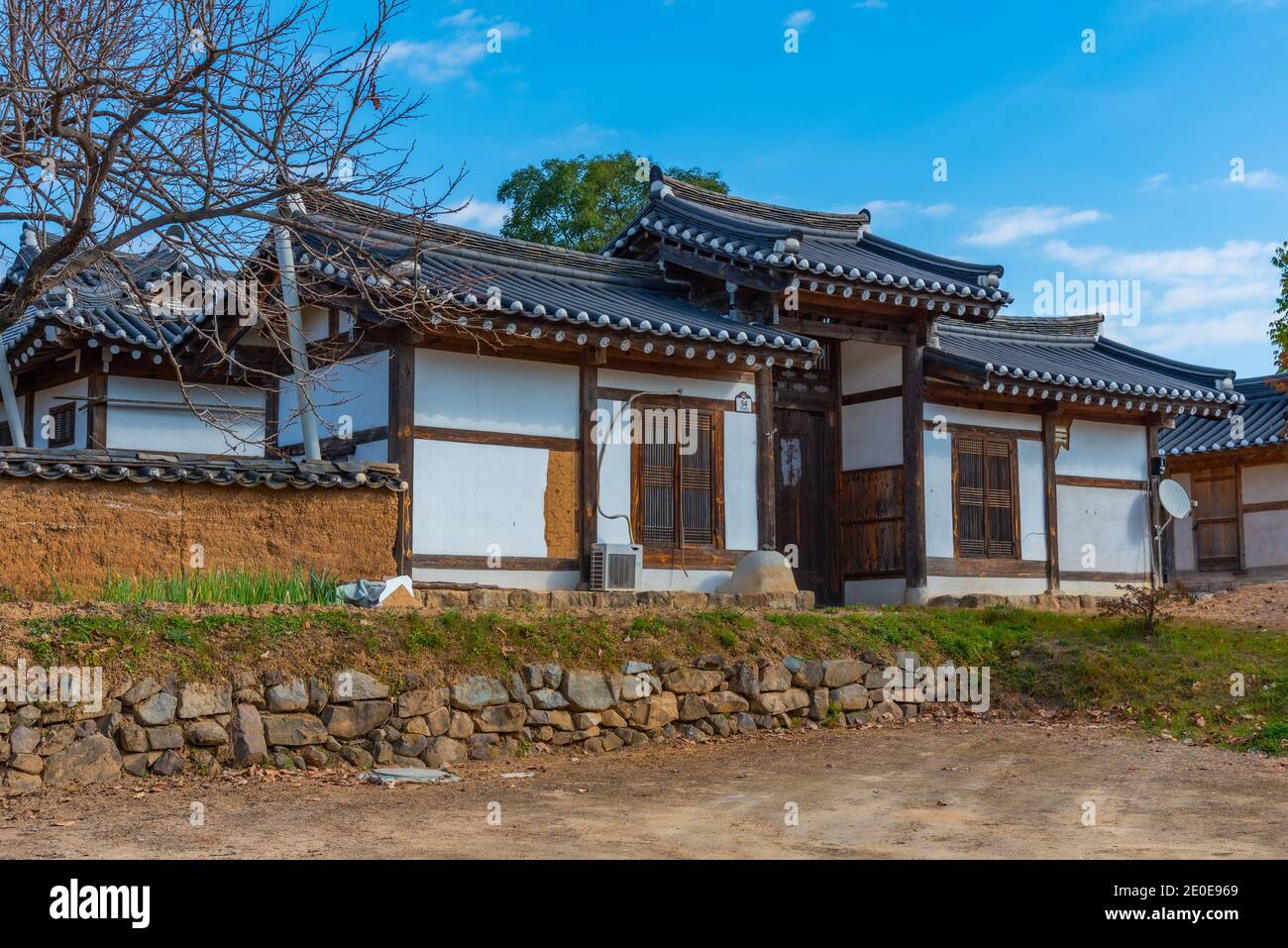 Traditional houses at Hahoe folk village in Republic of Korea Stock ...