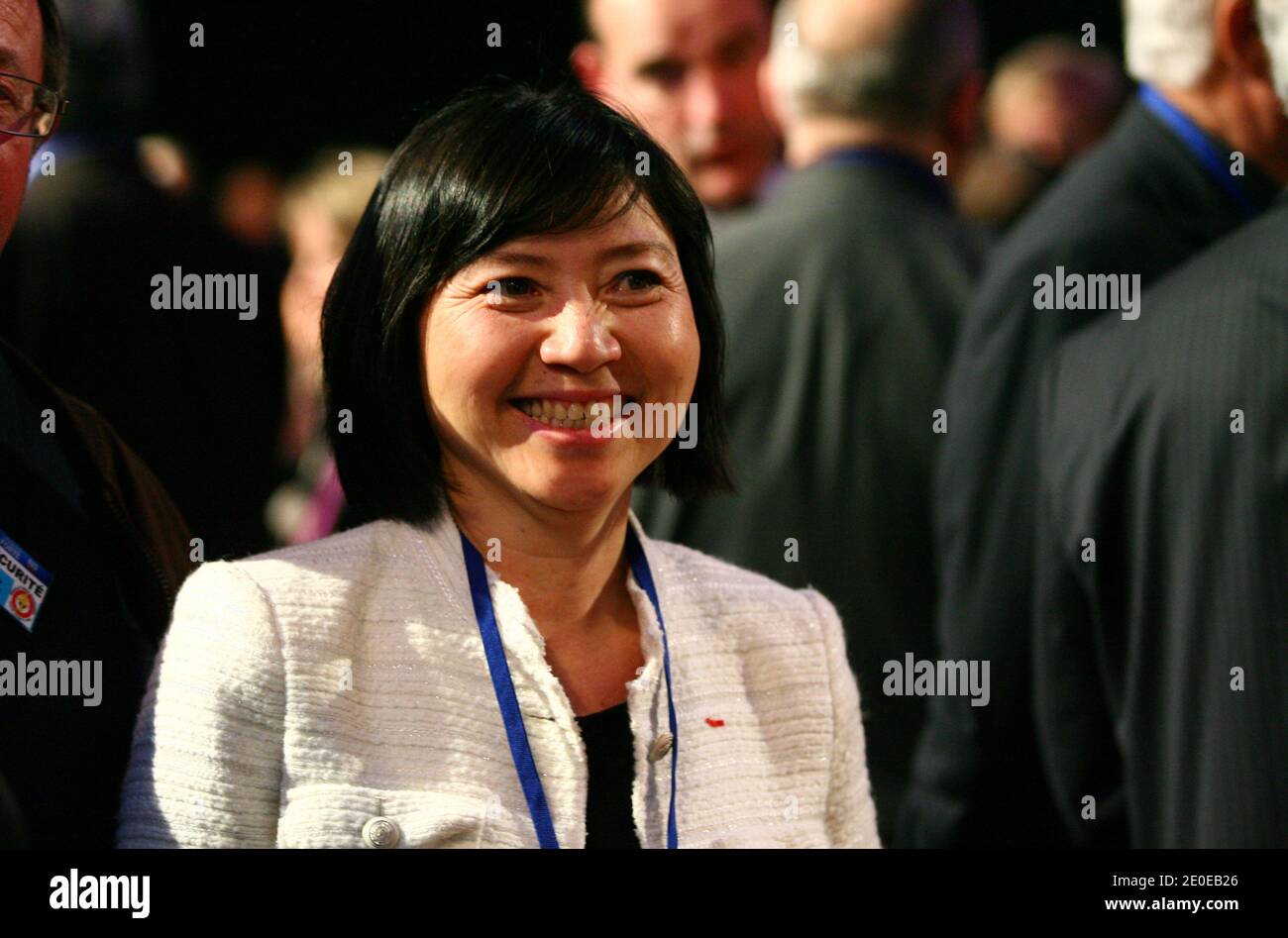 The foster daughter of former French President Jacques Chirac's Anh Dao Traxel during the meeting of the France's incumbent President and right-wing ruling party Union for a Popular Movement candidate for the French 2012 presidential election Nicolas Sarkozy in Bompas, near Perpignan, south of France on April 14, 2012. Photo by Michel Clementz/ABACAPRESS.COM Stock Photo