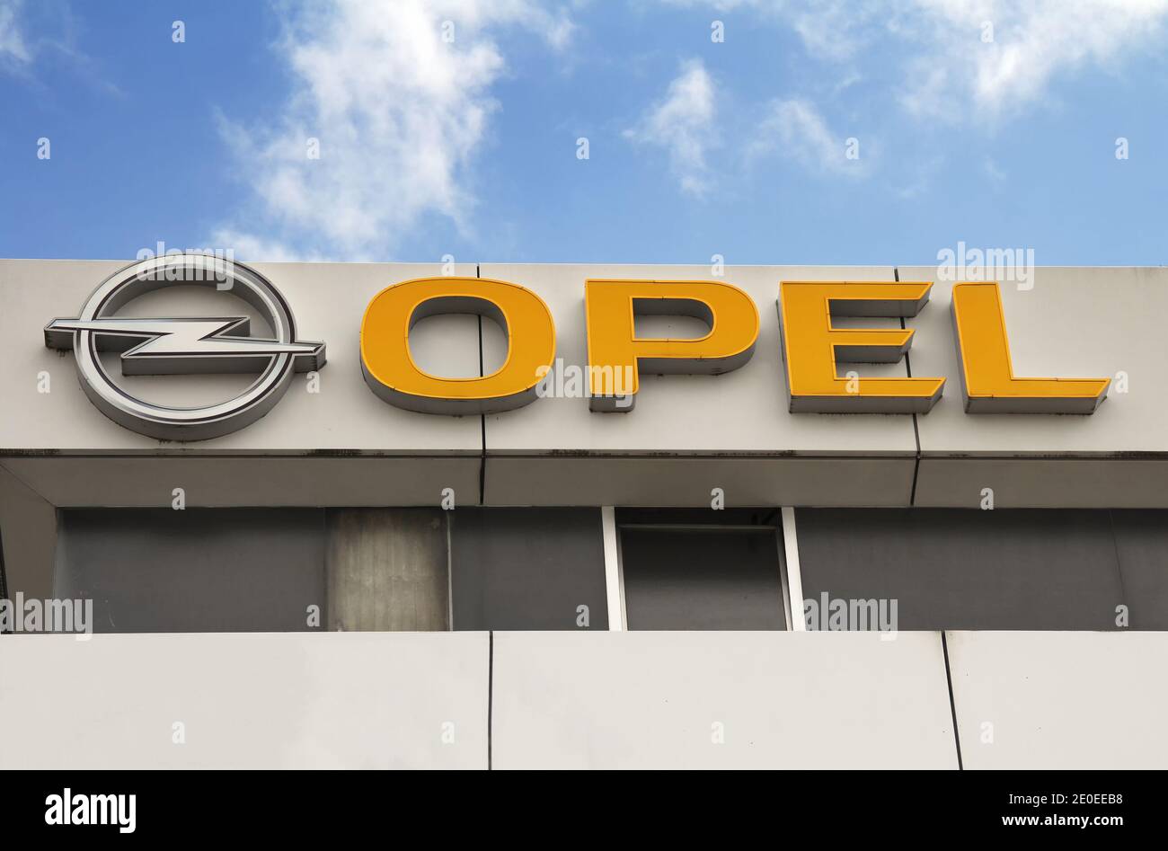 Nurnberg, Germany: Opel dealer. Opel is a German automobile manufacturer and part of the French Groupe PSA since August 2017. Stock Photo