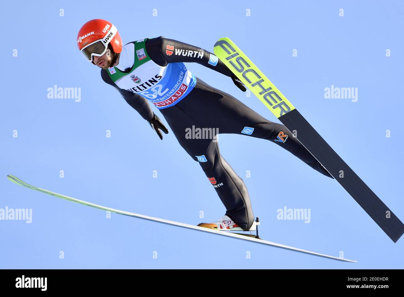 Markus EISENBICHLER (GER), jump, action. Ski jumping, 69th International Four Hills Tournament 2020/21. Qualification for the New Year's event in Garmisch Partenkirchen on December 31, 2020. | usage worldwide Stock Photo