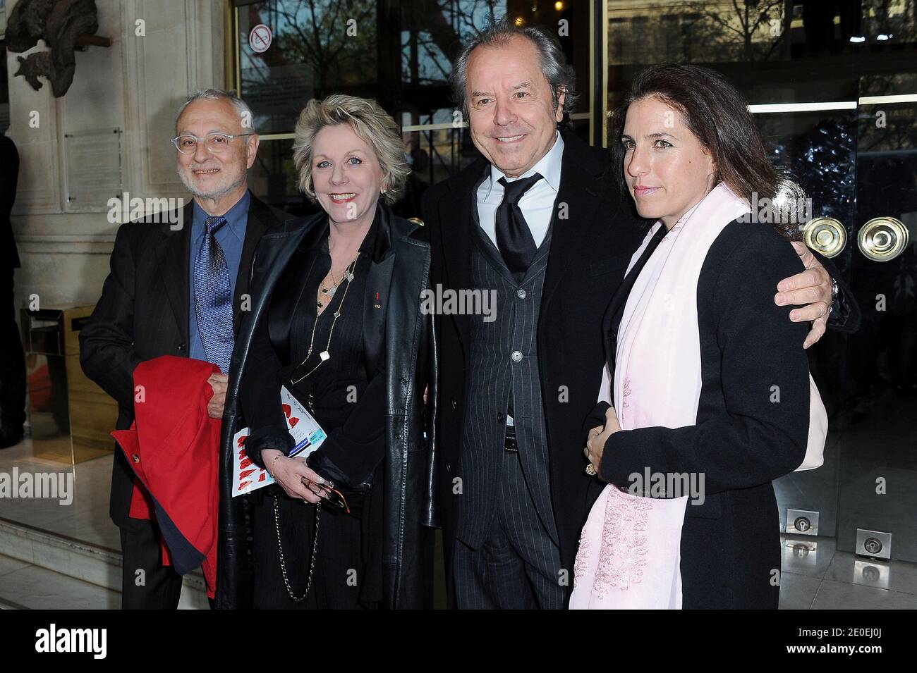 Francoise Laborde and husband Jean-Claude Paris with Christian Morin and  companion attending the 18th Annual Gala 'Musique contre l'Oubli' to  benefit Amnesty International held at the Theatre du Chatelet in Paris,  France,