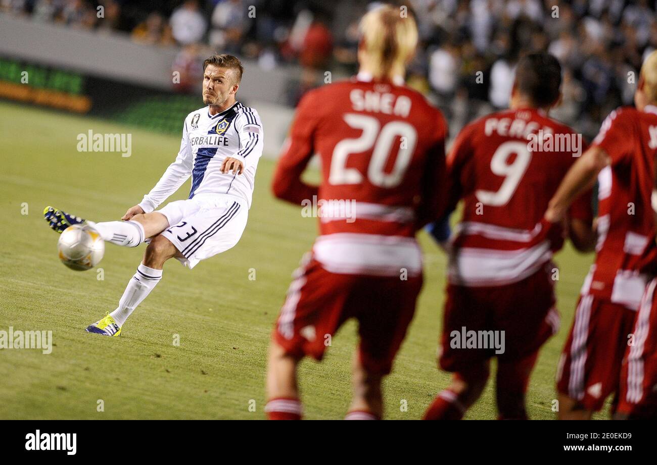 David Beckham in action during the MLS soccer game between the Los ...