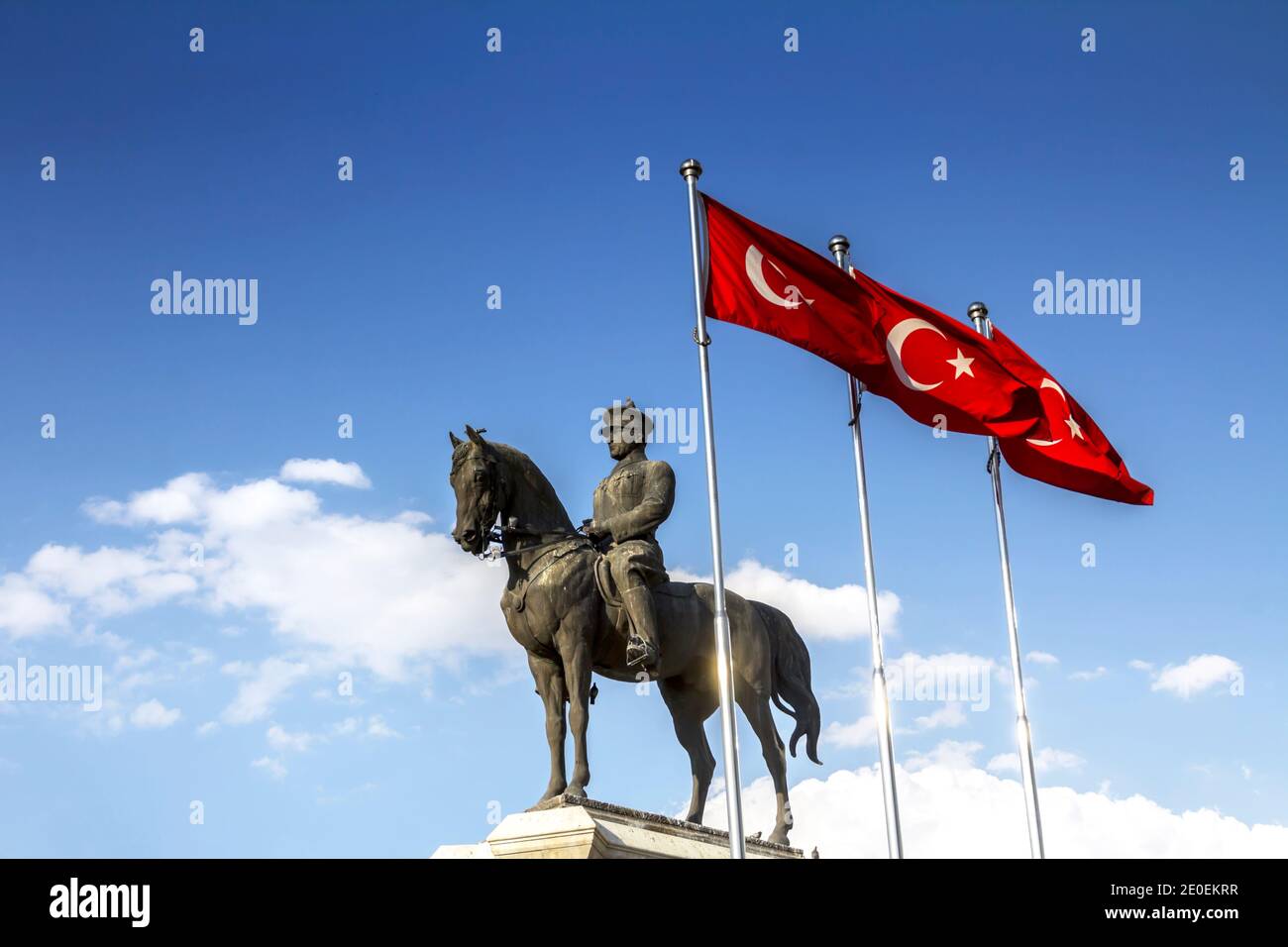 Statue of Ataturk, the founder of modern Turkey, capital city, Ankara , Ulus square Stock Photo