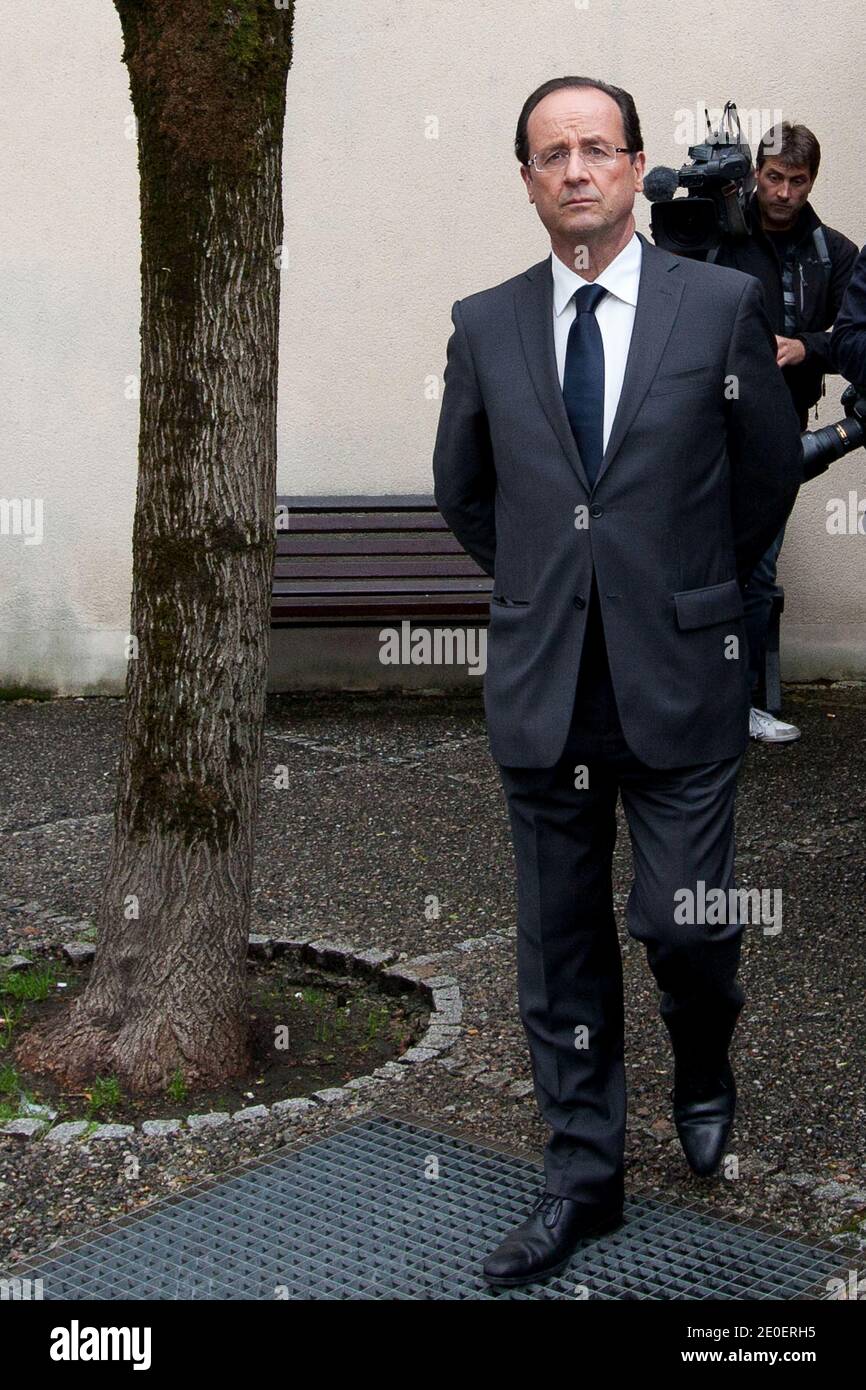 French Socialist Party (PS) President of the Correze Council General Assembly Francois Hollande is pictured as he arrives at his home, in Tulle, France, on may 05, 2012. Photo by Stephane Lemouton/ABACAPRESS.COM. Stock Photo