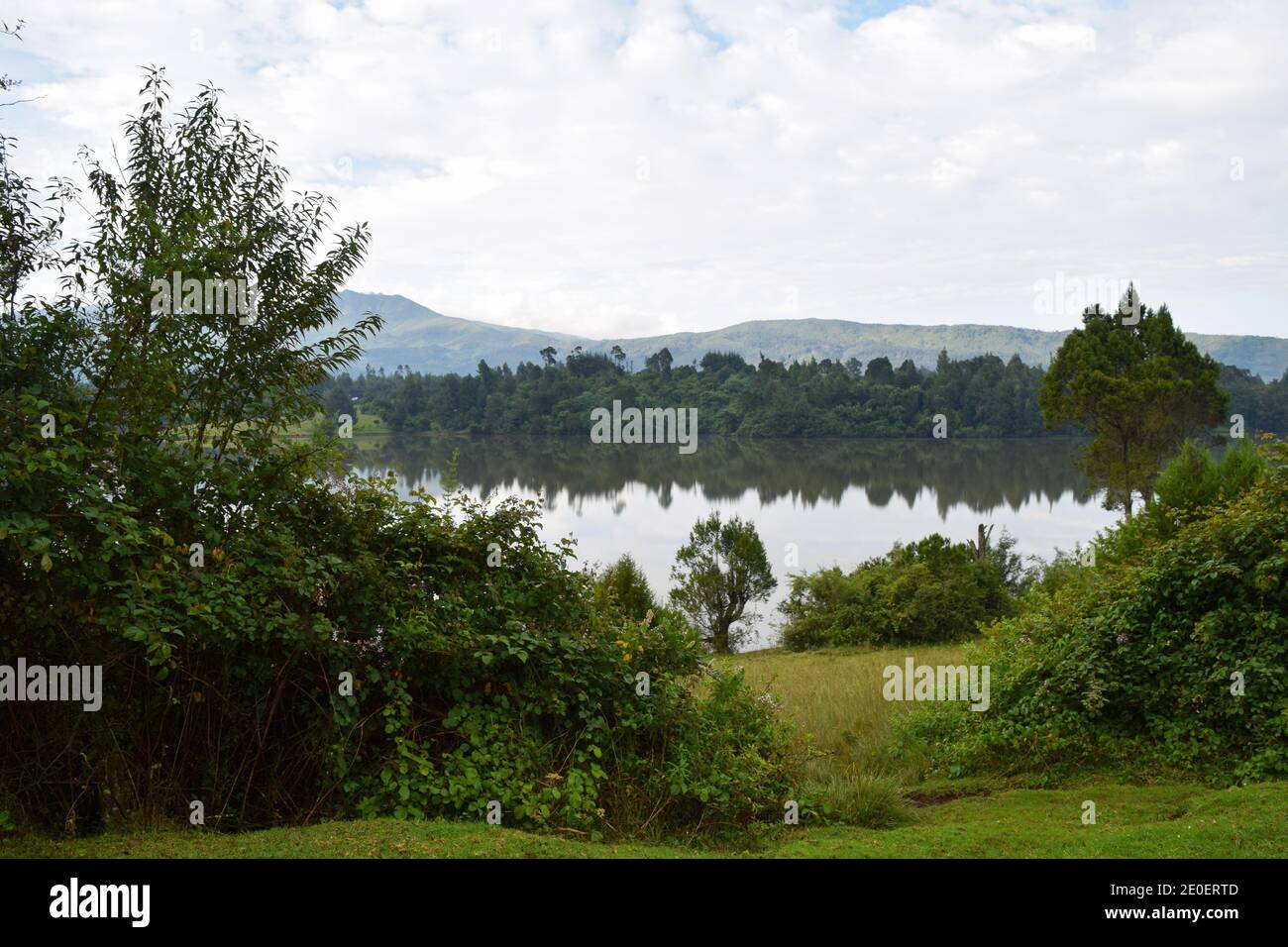 Scenic views of Lake Magadi against sky in Magadi, Rift Valley Stock Photo