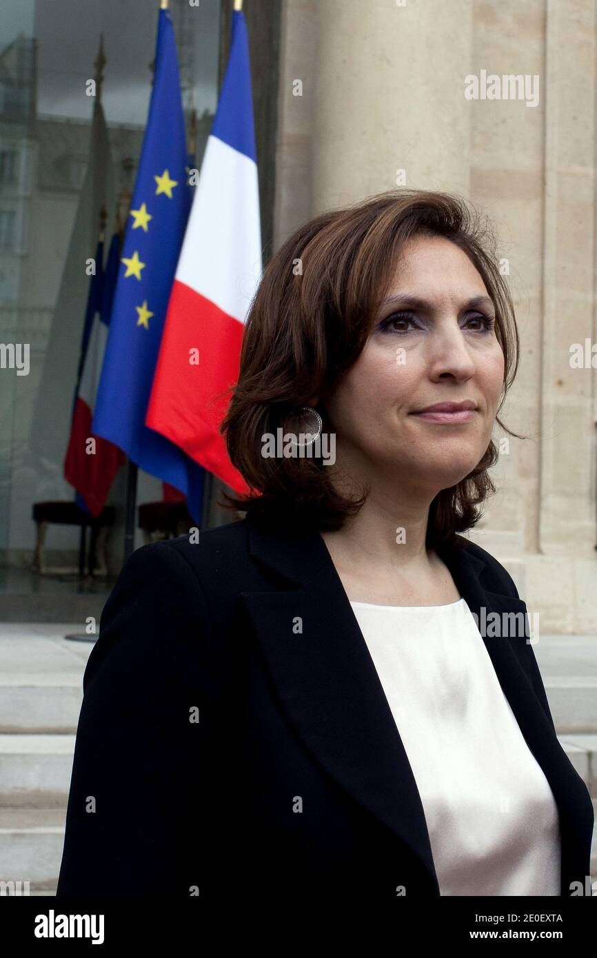 French Junior minister for Health Nora Berra leaves the Elysee presidential palace in Paris on May 9, 2012 after the last weekly cabinet council of France's president Nicolas Sarkozy's government. Photo by Stephane Lemouton/ABACAPRESS.COM Stock Photo