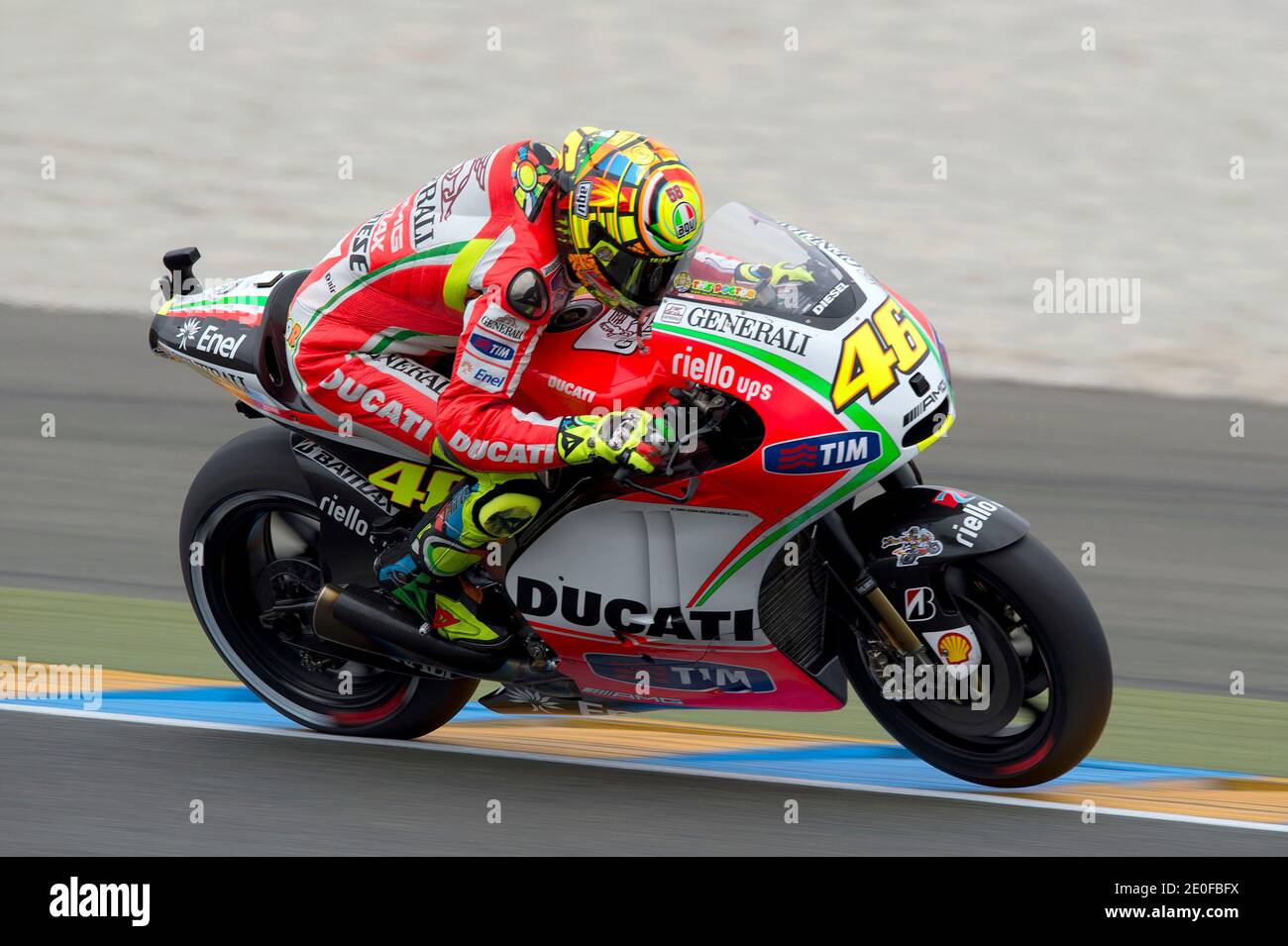 Italy's MotoGP rider Valentino Rossi from Ducati during Tests of France  Grand Prix in Le Mans, France on May 18, 2012. Photo by  Malkon/ABACAPRESS.COM Stock Photo - Alamy