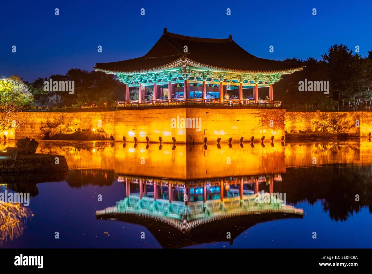 Night View Of Anapji Pond In Gyeongju Republic Of Korea Stock Photo 