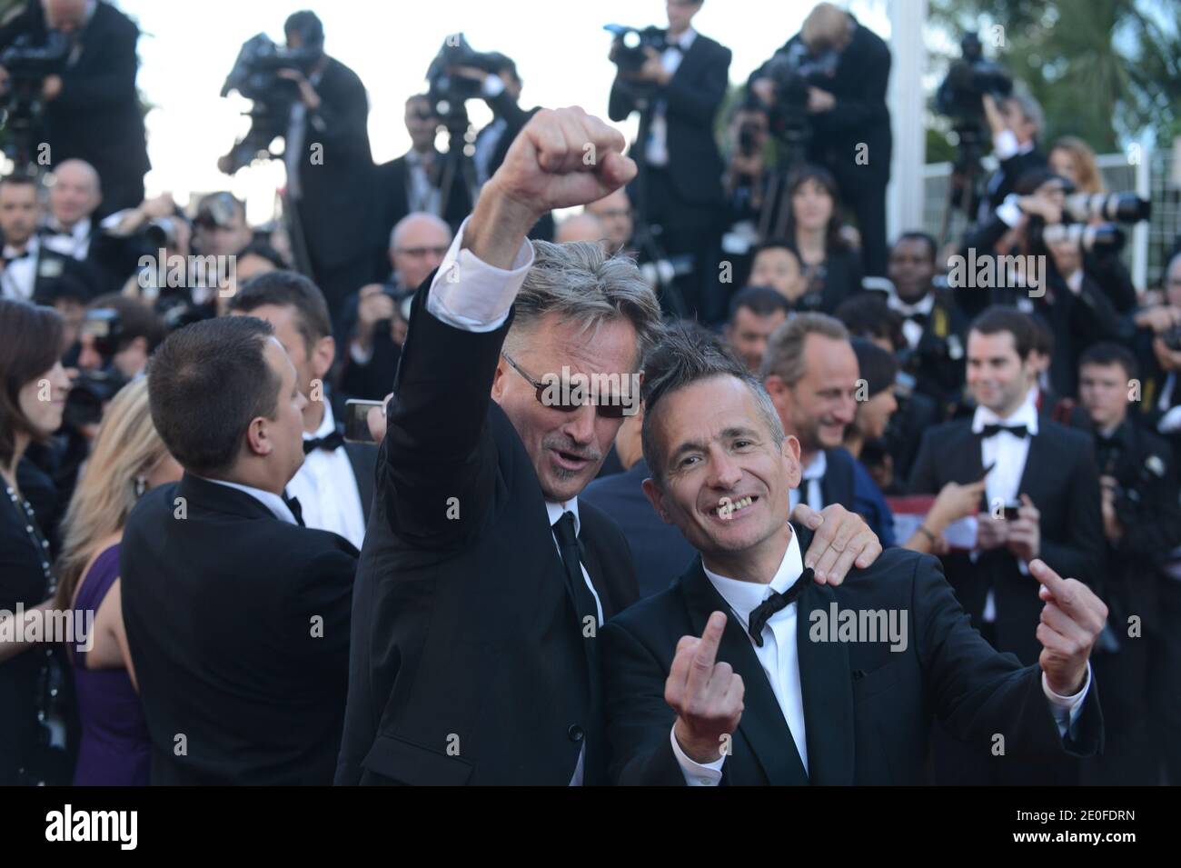 L-R : Benoit Delepine and Didier Wampas arrive for the screening of 'Killing Them Softly' at 65th Cannes Film Festival, in Cannes, France on May 22, 2012. Photo by Ammar Abd Rabbo/ABACAPRESS.COM Stock Photo