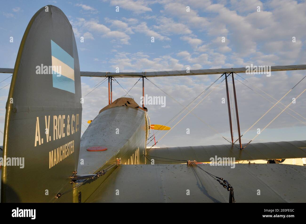 Avro 504K biplane re-creation built by Pur Sang, a company based in Parana, Argentina. Avro 504 First World War era Argentinian Airforce, RFC plane Stock Photo