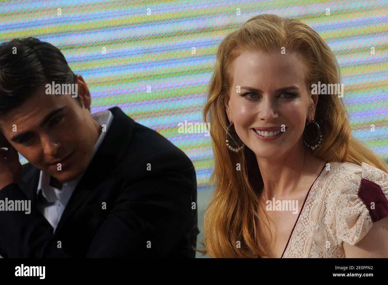 Zac Efron and Nicole Kidman appearing on Canal + live TV show Le Grand