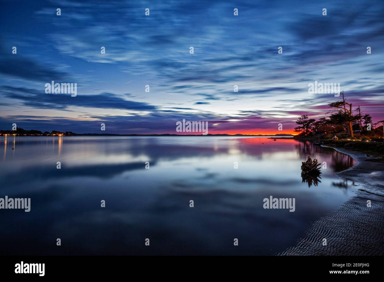 Morro Bay sunset, San Luis Obispo County, California, USA Stock Photo