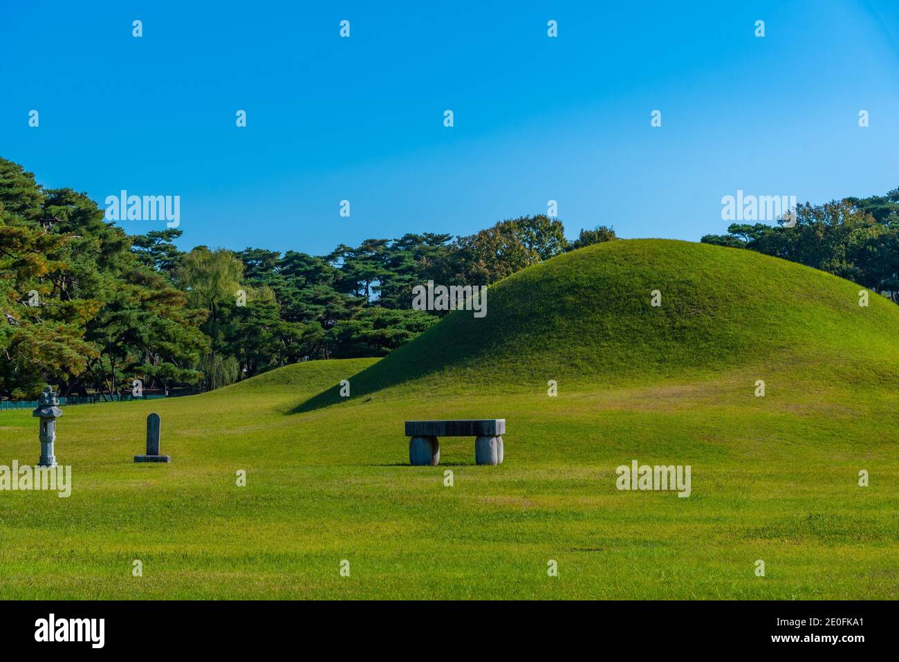 Silla Oreung royal tombs at Gyeongju, Republic of Korea Stock Photo Alamy