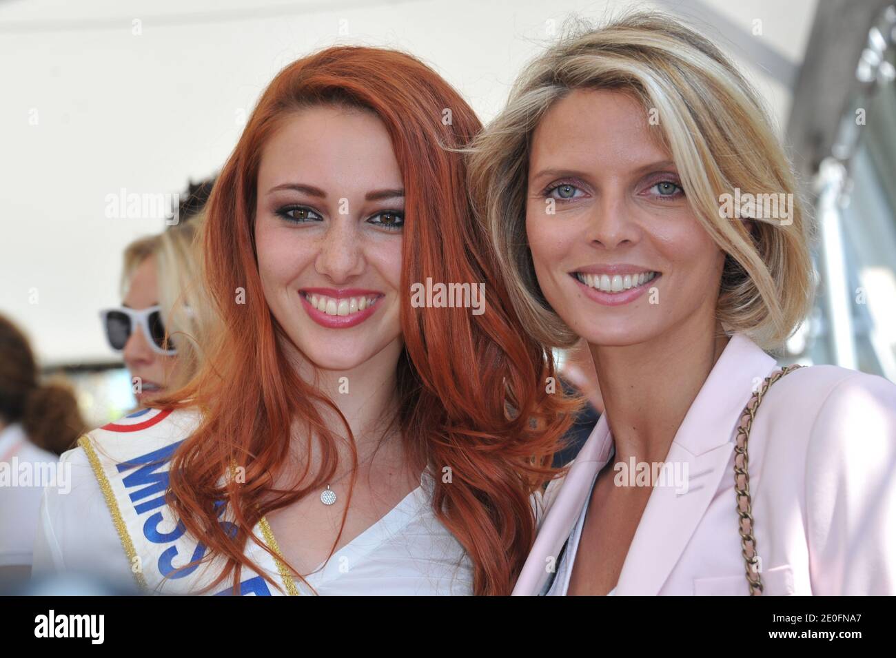 Miss France 2012 Delphine Wespiser ans Sylvie Tellier attending the