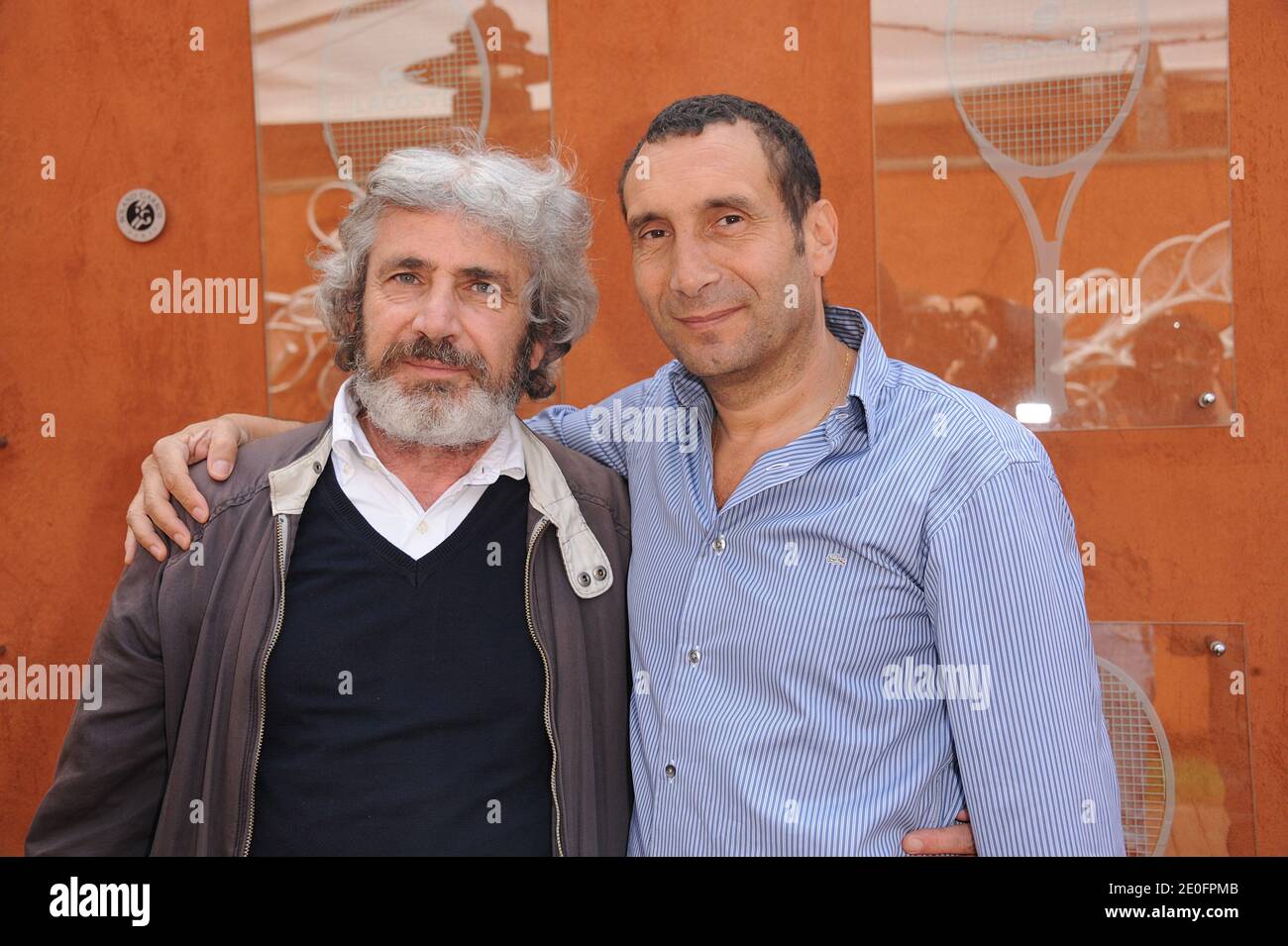Michel Boujenah and Zinedine Soualem attending the French Tennis Open 2012  at Roland Garros arena in Paris, France on May 31, 2012. Photo by Giancarlo  Gorassini/ABACAPRESS.COM Stock Photo - Alamy