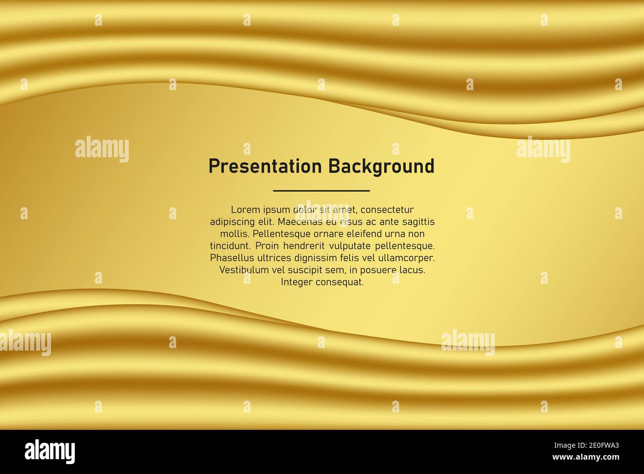 Gold wave presentation background creative design Stock Vector