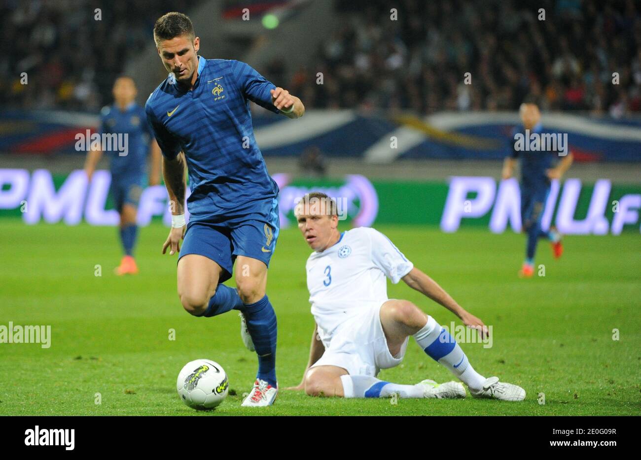 France's Olivier Giroud during an International Friendly soccer match, France Vs Estonia at MMArena stadium in Le Mans, France, on June 5, 2012. France won 4-0. Photo by ABACAPRESS.COM Stock Photo