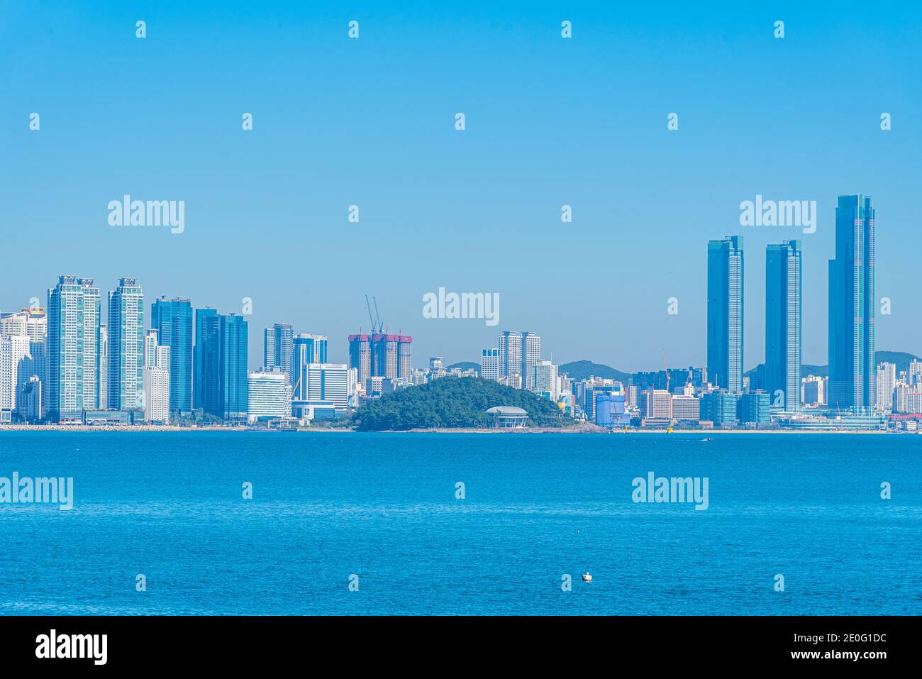 Skyline of Busan with Nurimaru APEC house, Republic of Korea Stock Photo