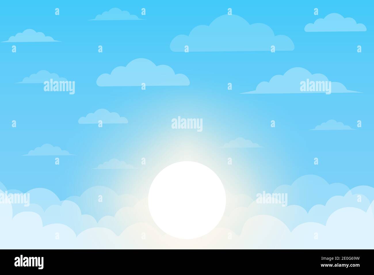 Blue sky vector background flat design Stock Vector