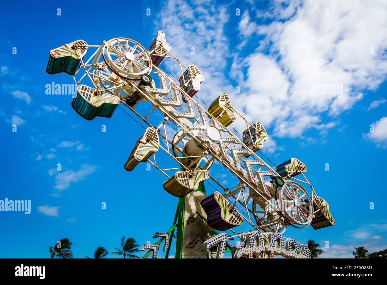 Maui, Hawaii, Maui County Fair, Rides, Zipper Stock Photo