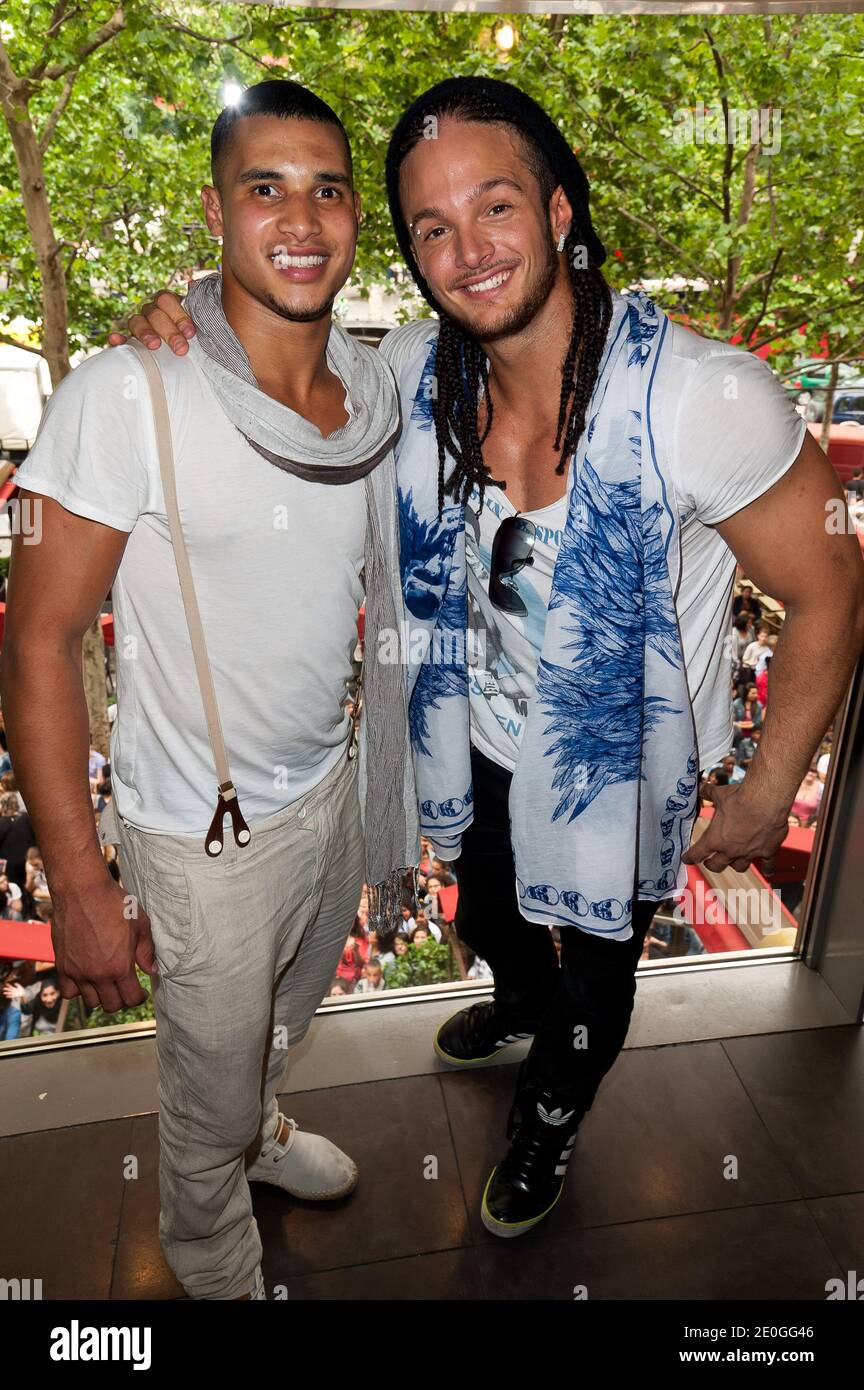 Mohamed (Anonyme) and Anthony (Koh Lanta 2011) attending a showcase and  signing session for the NRJ 12 Reality TV Show 'Les Anges de la telerealite  4 - Club Hawai' held at the