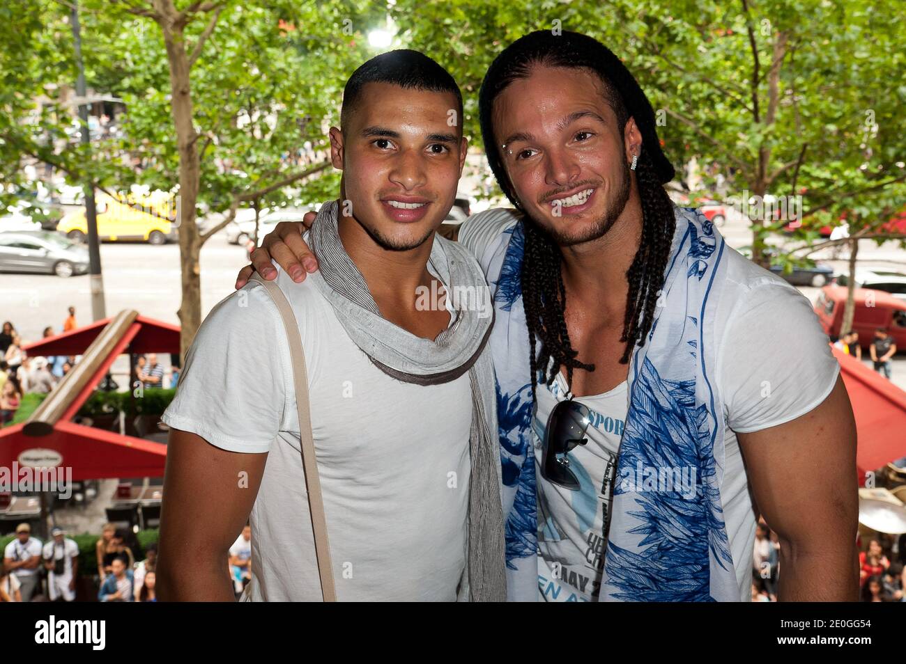 Mohamed (Anonyme) and Anthony (Koh Lanta 2011) attending a showcase and  signing session for the NRJ 12 Reality TV Show 'Les Anges de la telerealite  4 - Club Hawai' held at the