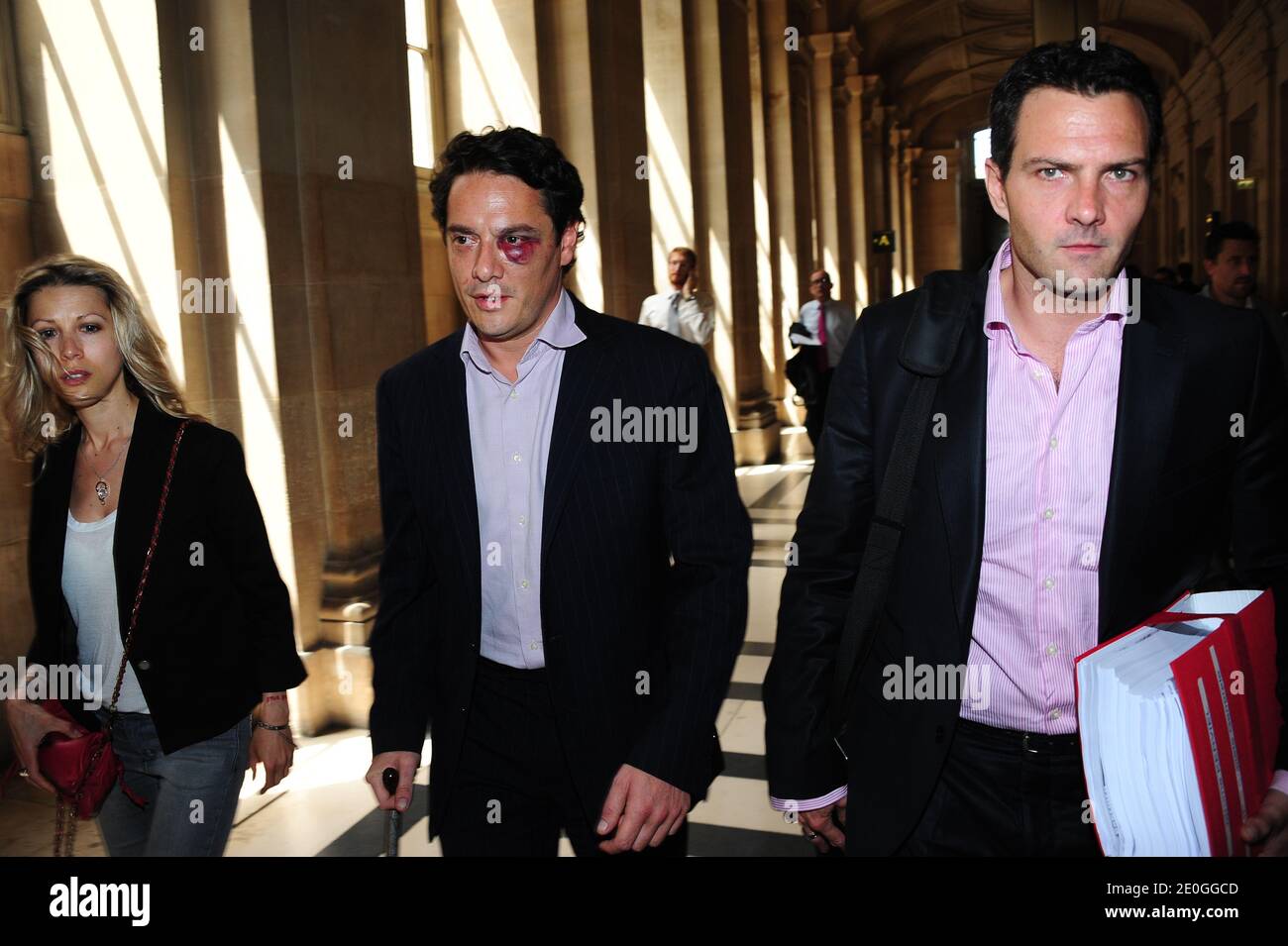 Tristane Banon, lawyer David Koubbi and his client Former Societe Generale trader Jerome Kerviel arrive at the court to the trial to appeal his three-year jail term in Paris, France on June 28, 2012. Photo by Mousse/ABACAPRESS.COM Stock Photo