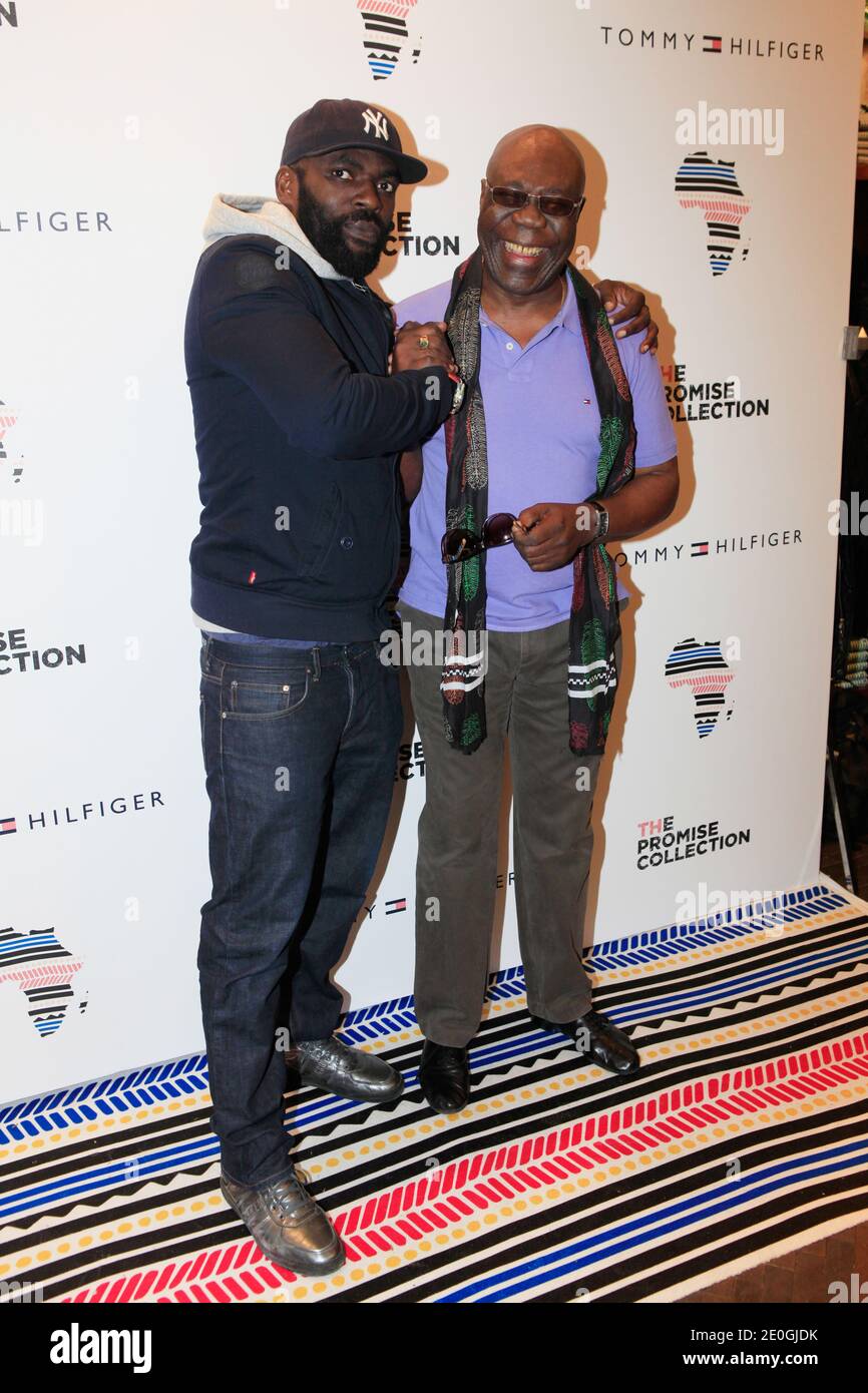 Jack Balck and Manu Dibango attend 'The Promise Collection' launch at Tommy  Hilfiger Champs-Elysees flagship store in Paris, France on April 26, 2012. The  Promise Collection aims to drastically reduce poverty in