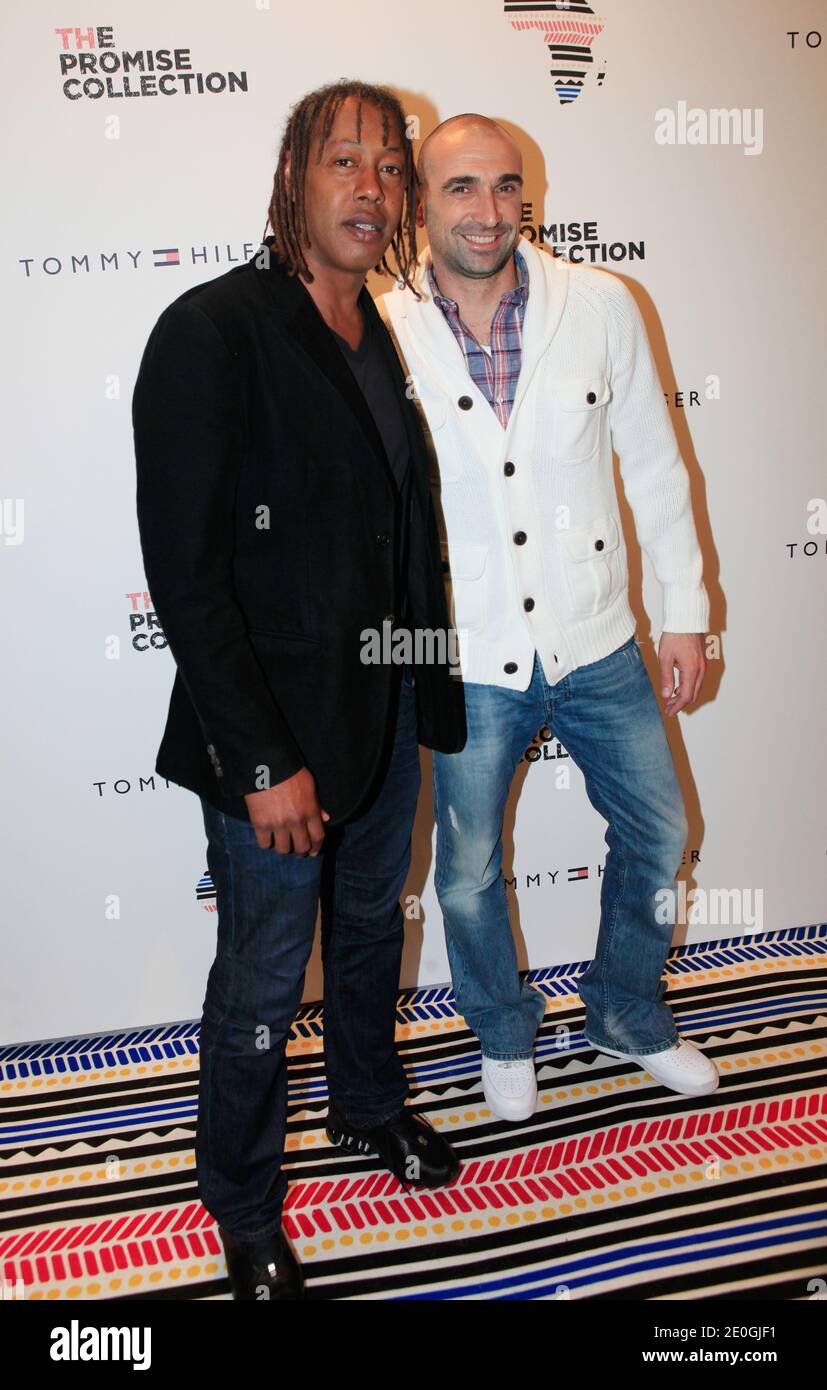 Jerome Alonzo, Jackson Richardson attend 'The Promise Collection' launch at Tommy Hilfiger Champs-Elysees flagship store in Paris, France on April 26, 2012. The Promise Collection aims to drastically reduce poverty in Africa within 2015. Photo by ABACAPRESS.COM Stock Photo