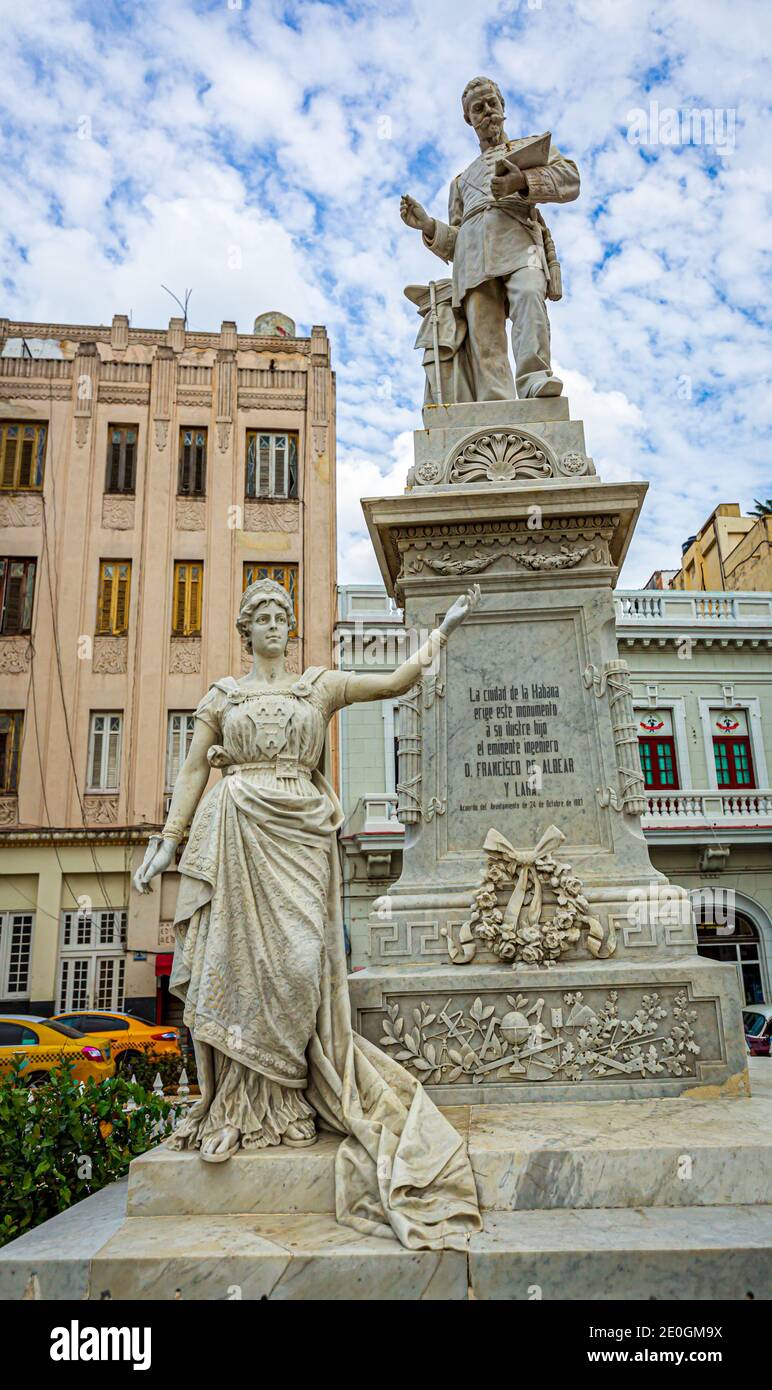 Statue of engineer Francisco de Albear y Lara who was best known for