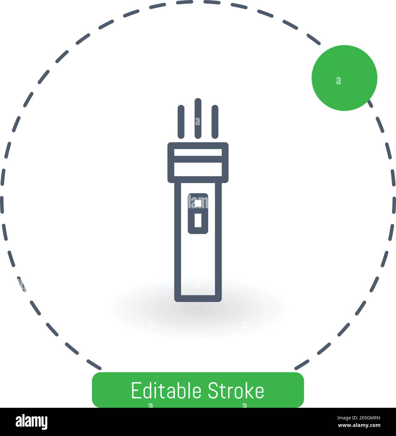 flashlight vector icon editable stroke outline icons for web and mobile Stock Vector