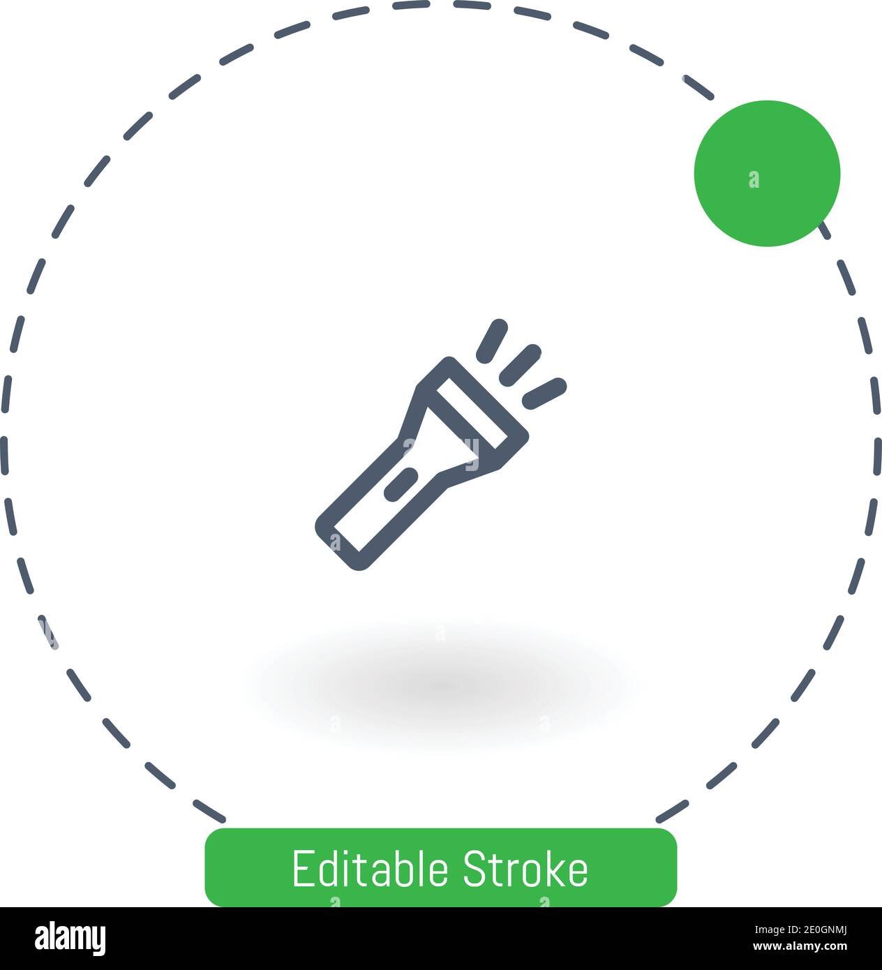 flashlight vector icon editable stroke outline icons for web and mobile Stock Vector