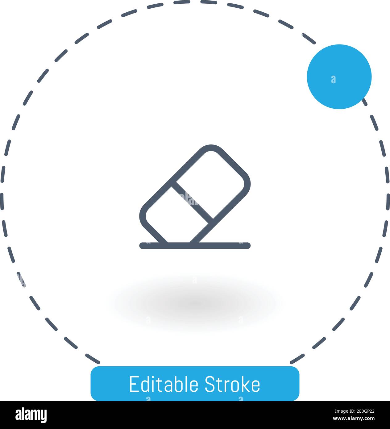 eraser vector icon editable stroke outline icons for web and mobile Stock Vector