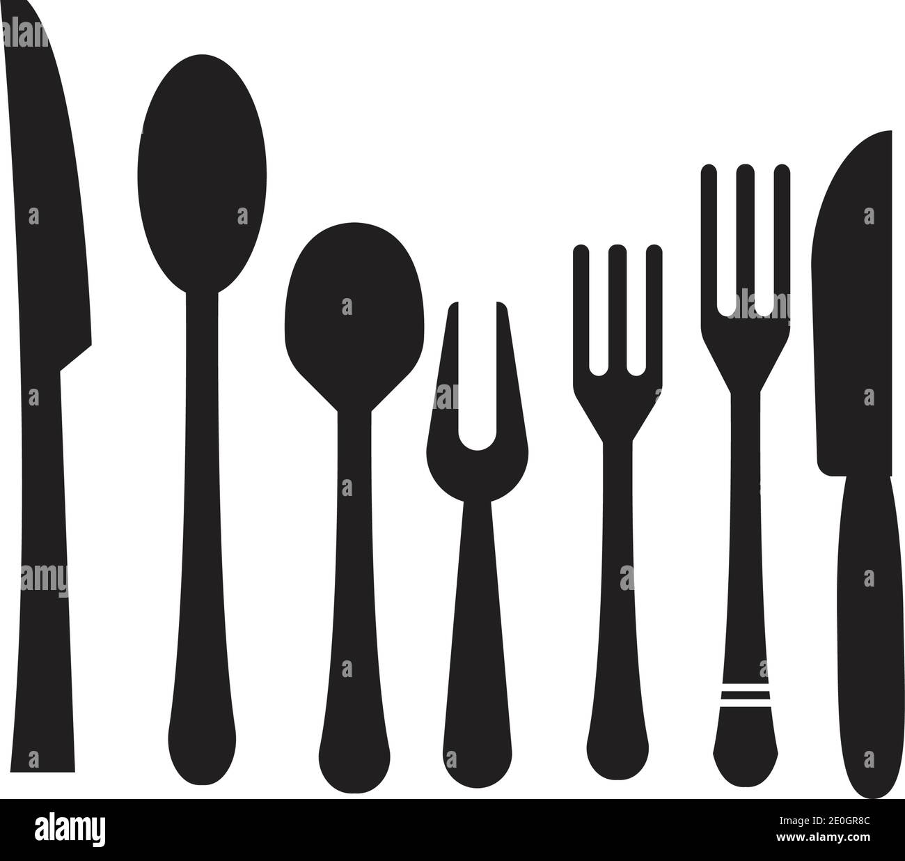 Cutlery vector icon illustration sign Cutlery and Kitchen Set Icon ...