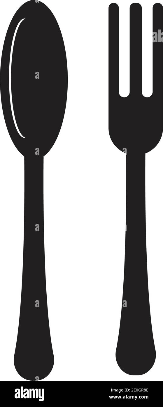 Cutlery vector icon illustration sign Cutlery and Kitchen Set Icon Design Template Stock Vector