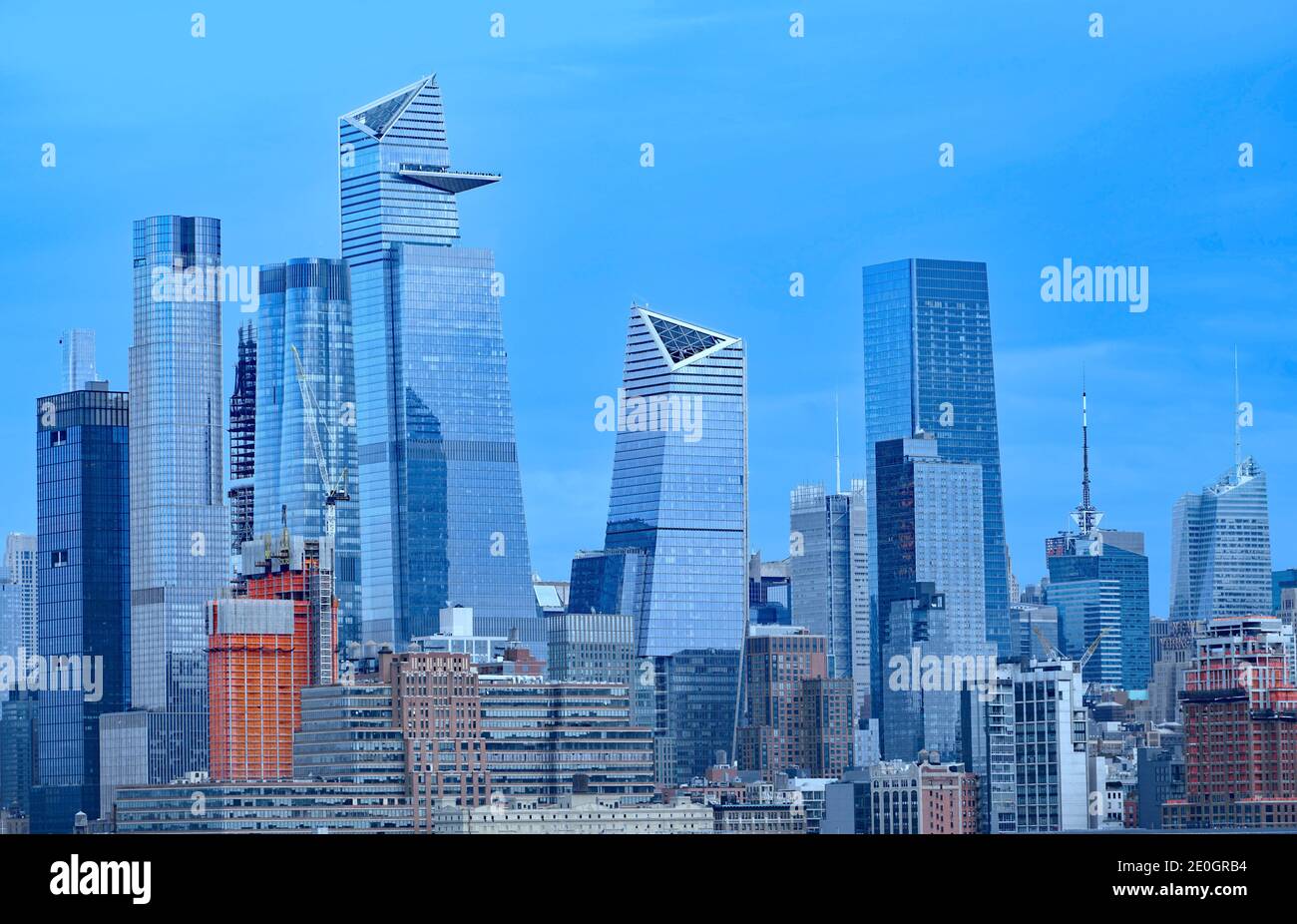 Manhattan midtown skyline in December 2020, seen from across the Hudson River Stock Photo