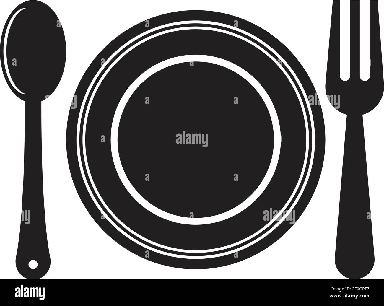 Cutlery vector icon illustration sign Cutlery and Kitchen Set Icon Design Template Stock Vector