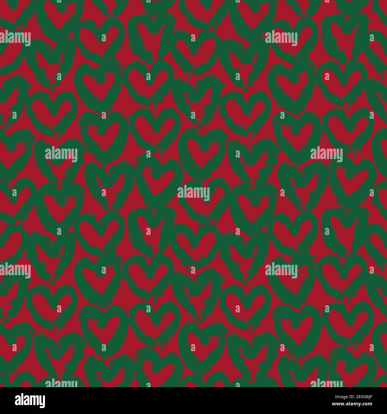 Heart shaped brush stroke seamless pattern background for fashion textiles, graphics Stock Vector