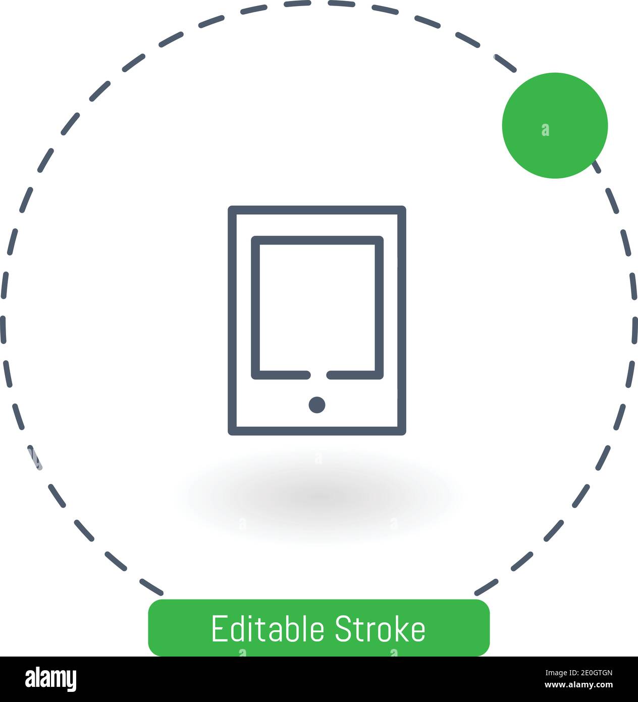 rectangular tablet vector icon editable stroke outline icons for web and mobile Stock Vector
