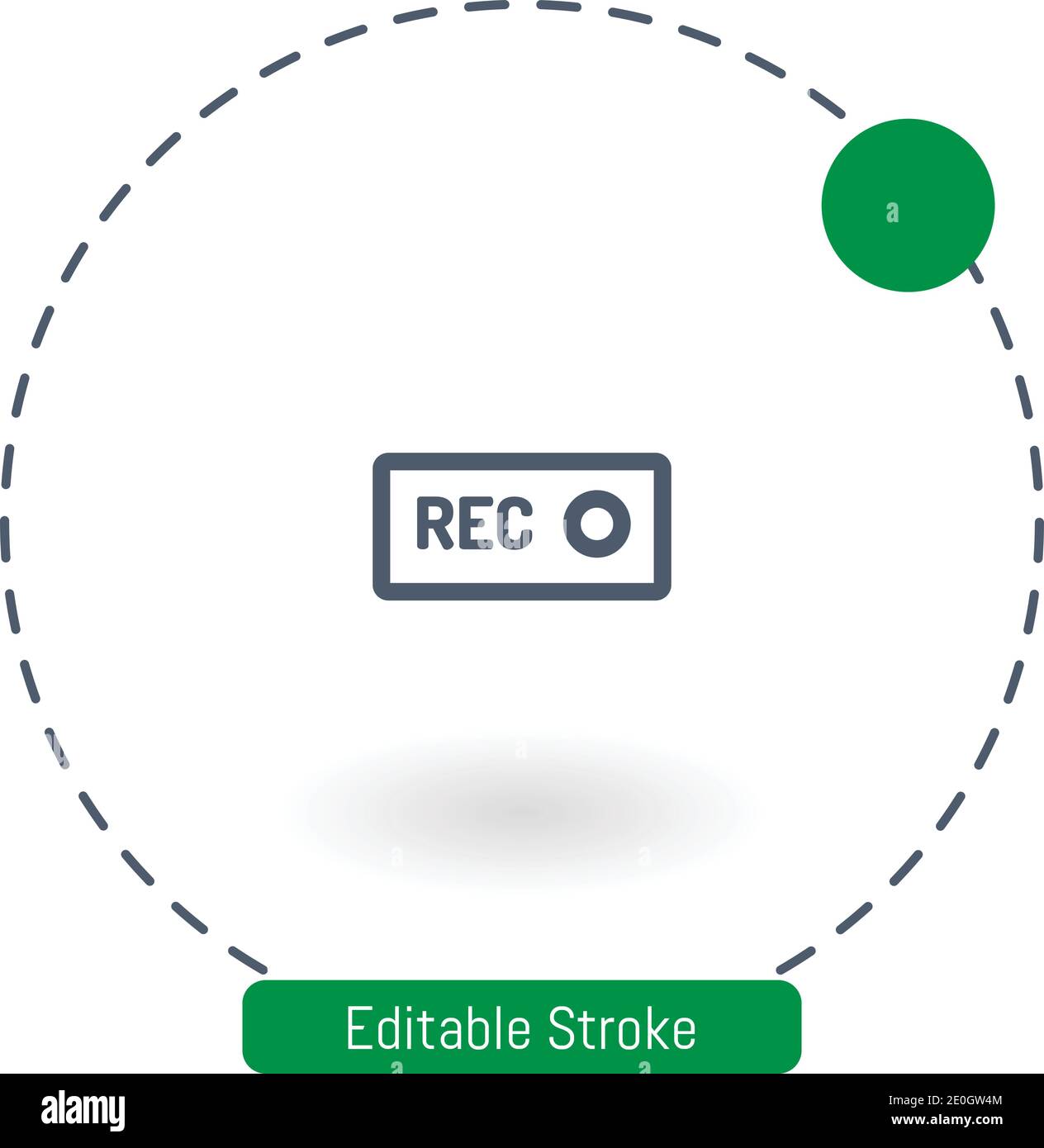 rec vector icon editable stroke outline icons for web and mobile Stock Vector