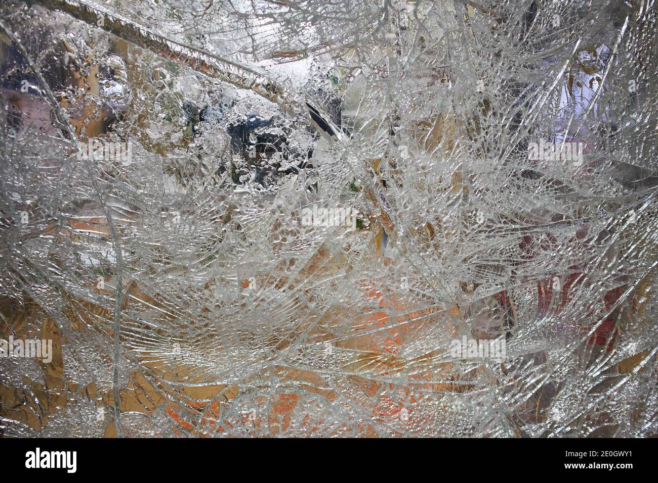 Broken glass in the cracks for the background image. Stock Photo