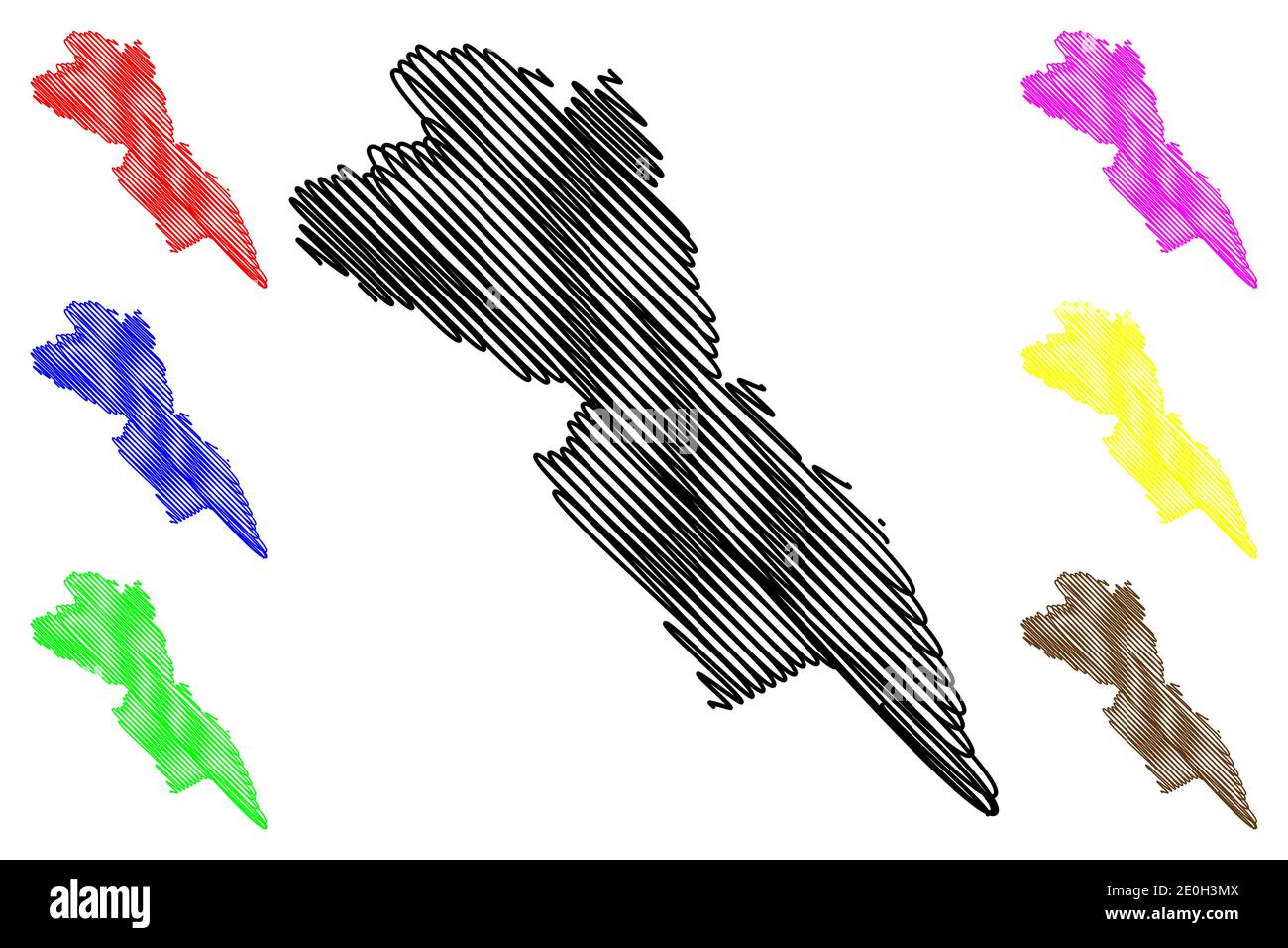 Makueni County (Republic of Kenya, Eastern Province) map vector