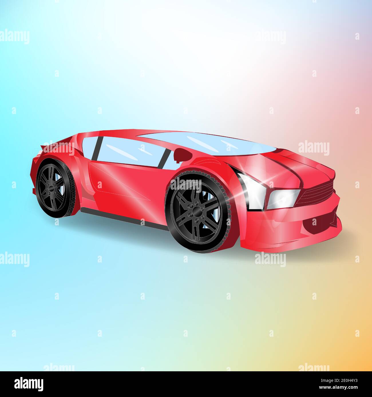 Super car design vector. Unique modern realistic art. Red luxury sport automobile. Stock Vector