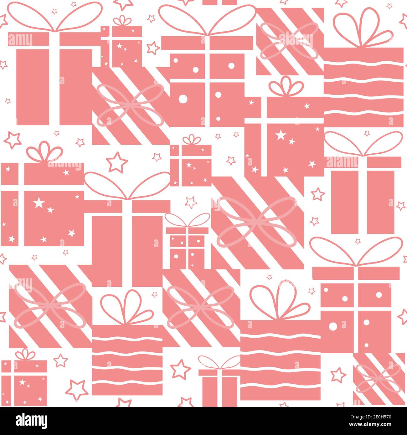 Gift box seamless pattern on white background Stock Vector