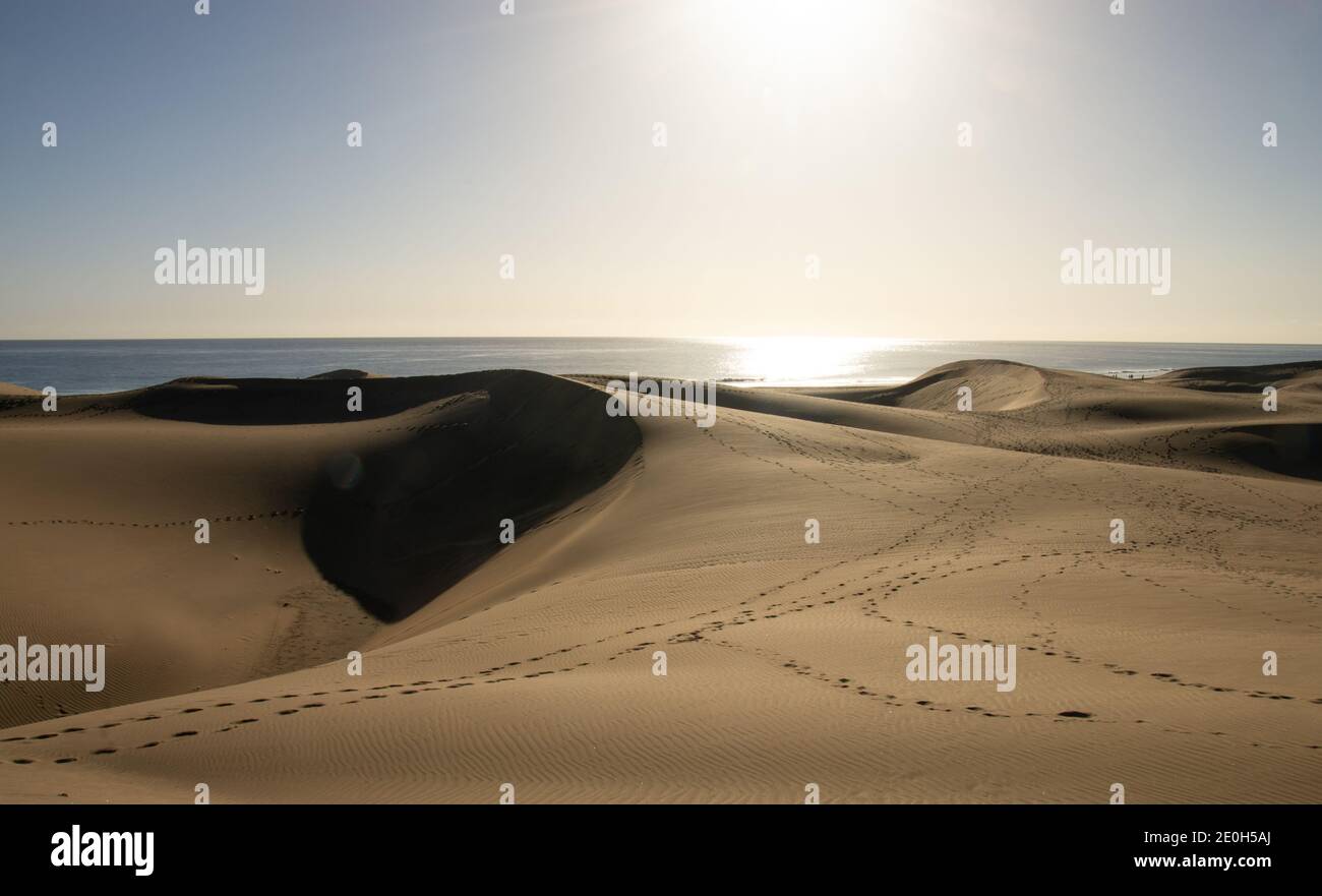the desert in Maspalomas in the Canary Islands Stock Photo